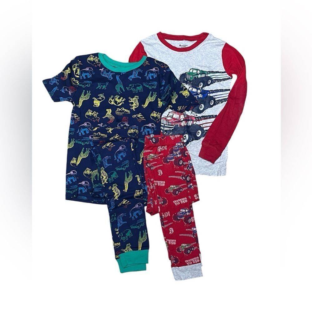 Boys 2 Sets (4 Pieces) Snug Fit Pajamas Set Sz 8